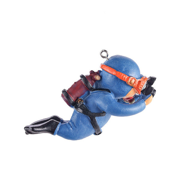 Resin Frogman Aquarium Ornament