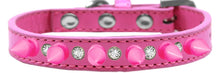 Load image into Gallery viewer, CRYSTAL &amp; BRIGHT PINK SPIKES DOG COLLARS
